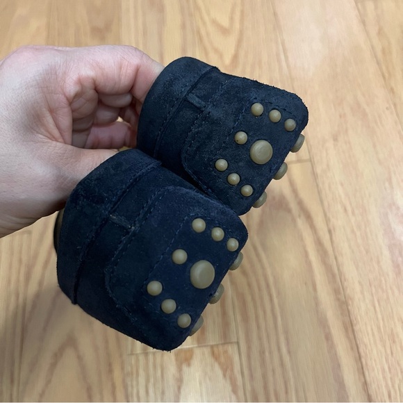 Oliver Cabell Navy Blue Suede Driving Loafers - Picture 8 of 11